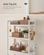 SONGMICS 3-Tier Bamboo Over The Toilet Storage, Adjustable Shelf, 66.9''H - Image 6