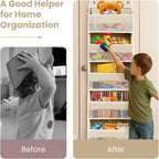 Over the Door Organizer with 10 Side Mesh Pockets,6 Shelf - Image 5