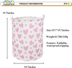 NTAOHAMPER Pink Heart Laundry Hamper, Laundry Basket, Girls Nursery Hamper,Waterproof Storage Bin for Bedroom,Clothes Organizer Basket, Room Decor(Pink Heart) - Image 6
