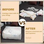 Shappy 6 Packs Clear Plastic Storage Bags with Zipper, 24 x 20 x 11 Inch | Sweater Bags, Moth Proof Protection, Vinyl, For Blankets Clothes Bed Sheet Comforters Pillows Quilt Closet Linen Organizer - Image 5