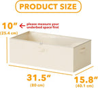 SpaceAid 3 Pack 10" High Under Bed Storage Containers, Large Underbed Storage Organizer Bins with Lids for Bedroom, Dorm, Clothes, Closet Organization, Bed Sheets and Blankets (Beige) - Image 3