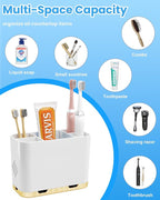 Toothbrush and Toothpaste Holders for Bathrooms Countertop - Detachable 5 Slots Kids Electric Toothbrush Holders Set Wall Mounted with Removable Dividers for Bathroom Decor and Accessories Organizer - Image 9