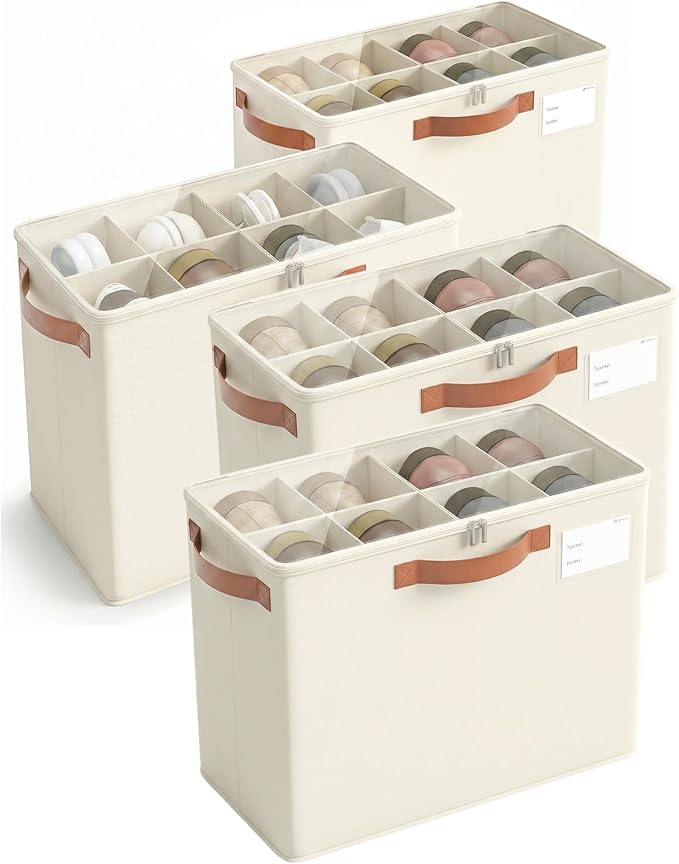 Varhomax Shoe Organizer Box for Closet, Small Foldable Shoe Storage Basket by Varhomax