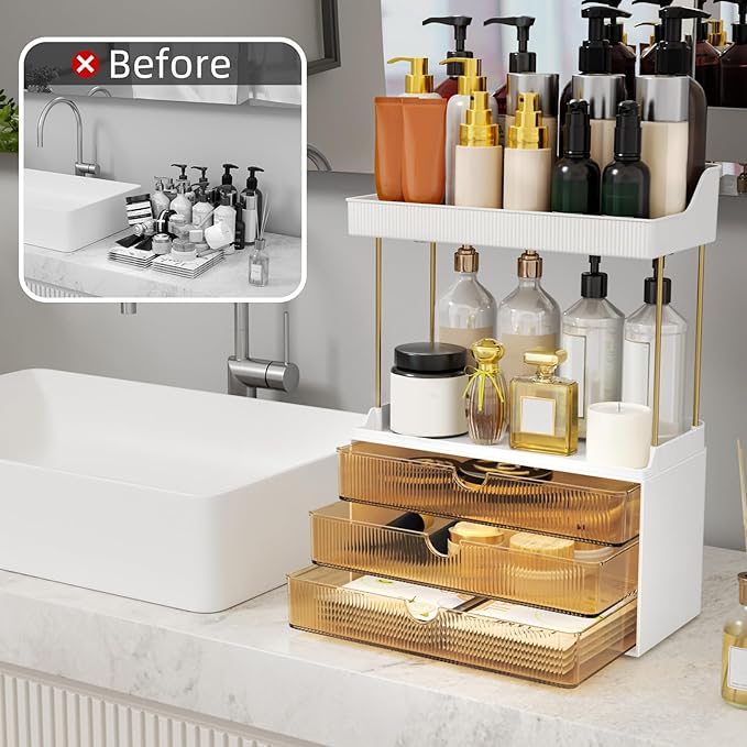 StorBin Arcylic 5-Tier Makeup & Skincare Organizer for Vanity, Bath, 2 Sets - Image 4