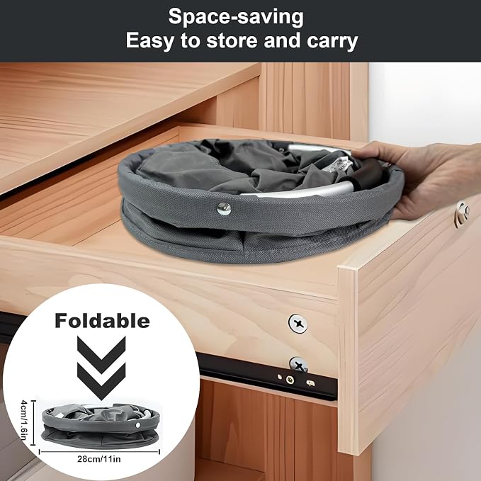 17L Cleaning Caddy with Handle, Cleaning Supplies Organizer, Foldable Storage Basket, Cleaning Supply Caddy, Portable Multi Cleaning Bucket Bag for Home, Garden (Grey) - Image 6