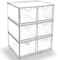 Prsildan 6 Small Drawers Stackable Storage Drawer Clear Acrylic Organizer by Prsildan