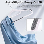 30 Pack White Plastic Clothes Hangers, Non-Slip Slim Coat Hangers - Image 3