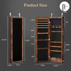 DUMOS 6 LEDs Mirror Jewelry Organizer Cabinet, Jewelry Armoire, 47.2 Inch - Image 2