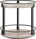 YATINEY Lazy Susan Organizer, Rotating Spice Rack, 2 Tier Spice Turntable Organizer, Industrial Turntable Spice Holder, for Kitchen Countertop and Cabinet, Compact and Versatile, Greige SR22BG by Yatiney