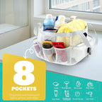 LOYEE Mesh Shower Caddy Portable for College Dorm Room Essentials with 8 Pockets, Shower Bag for Beach, Swimming, Gym, Travel, Bathroom(All white) - Image 3