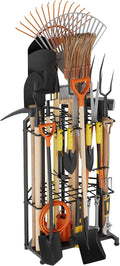 Garden Tool Organizer for Corner - Heavy Duty Metal Rack with 34 Storage Compartments & 14 Hooks for Shovels, Rakes, Long-Handled Tools, Ideal for Garden, Shed, Garage Storage by Sttoraboks