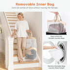 SOLEDI 120L Laundry Hamper with Lid & Delicates Compartment Laundry Basket - Image 7
