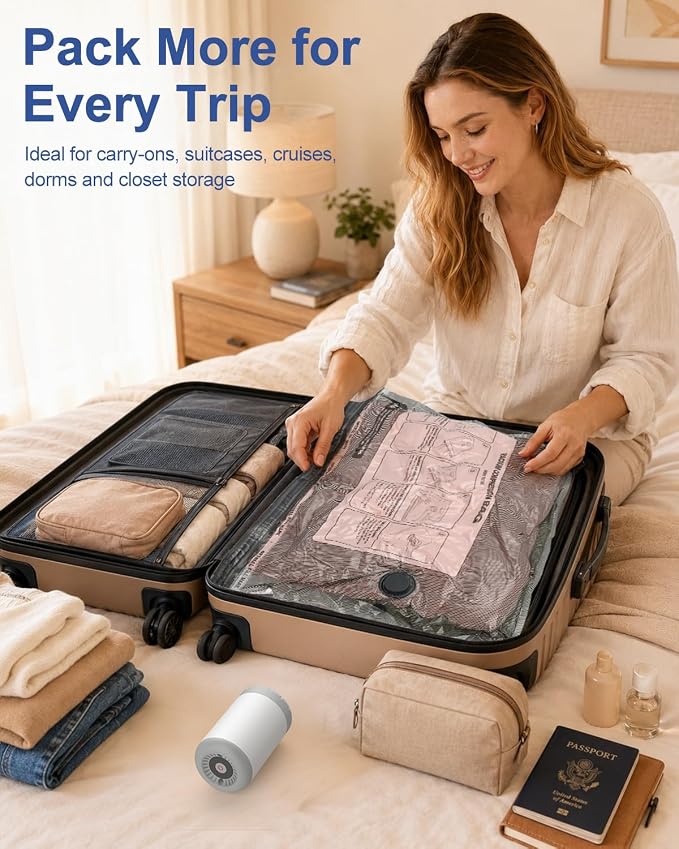 Fantictas Vacuum Storage Bags for Travel 18 Pack Seal Set Bags for Clothing - Image 7
