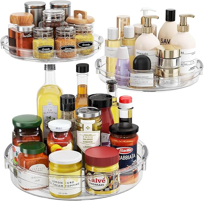 LAMU 3 Pack Lazy Susan Organizer Turntable for Cabinet, 9.25'' 10.6'' 12'' by YourHome-OrganizationHelper