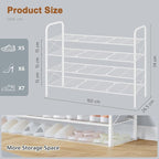 Hoctieon 4 Tier Mesh Style Shoe Rack, Entryway Shoe Shelf, Shoe Storage Organizer, Shoe Rack for Closet, Space Save for Bathroom, Garage, Hallway, Bedroom, Living Room, White - Image 3