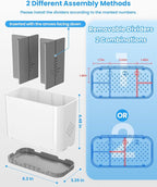 Toothbrush and Toothpaste Holders for Bathrooms Countertop - Detachable 5 Slots Kids Electric Toothbrush Holders Set Wall Mounted with Removable Dividers for Bathroom Decor and Accessories Organizer - Image 2