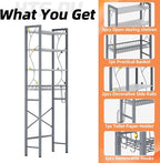 Over-The-Toilet Storage Rack, 4-Tier Bathroom Organizer Shelf Over Toilet with Adjustable Shelf and Basket, Freestanding Space Saver Bathroom Shelves Above Toilet for Room (Gray White) - Image 6