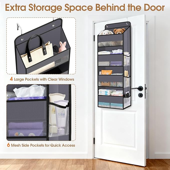 Over The Door Organizer Storage behind Door Hanging Organizer for Nursery - Image 4