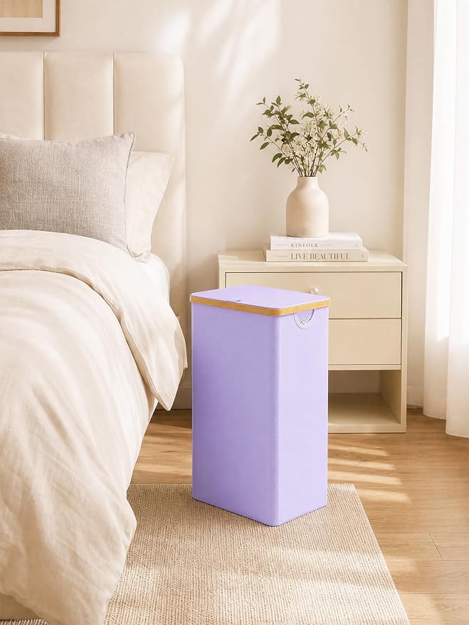 IEGrow Laundry Hamper with Lid,110L Laundry Basket with Mesh Bags,Purple - Image 8
