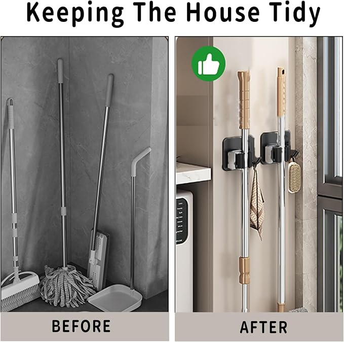 Broom Holder Wall Mount,Mop and Broom Holder Wall Mount Command - Image 4