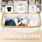 Hampers for Laundry Basket with Lid, 145L Large Laundry Hamper 3 Section - Image 3