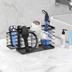 Hair Dryer Holder 3in1 Hair Tool Organizer/Wall Mounted,Cabinet Door or Desk-based Blow Dryer Holder/Height-adjustable Curling Iron Holder/Bathroom Cabinet Organizer for Flat Irons - Image 5