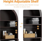 Over The Toilet Storage Cabinet, 23.7”W Modern Storage Cabinet Over Toilet with Acrylic Doors, Arched Freestanding Over Toilet Rack with Adjustable Shelf for Bathroom, Espresso - Image 4