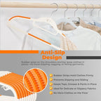 Plastic Hangers 100 Pack, Cascading Slim Space Saving Clothing Hangers with 360° Rotating Hook, Non Slip Clothes Hangers for Sweater Shirt, Heavy Duty Coat Hanger with Inner Hook for Closet, White - Image 5