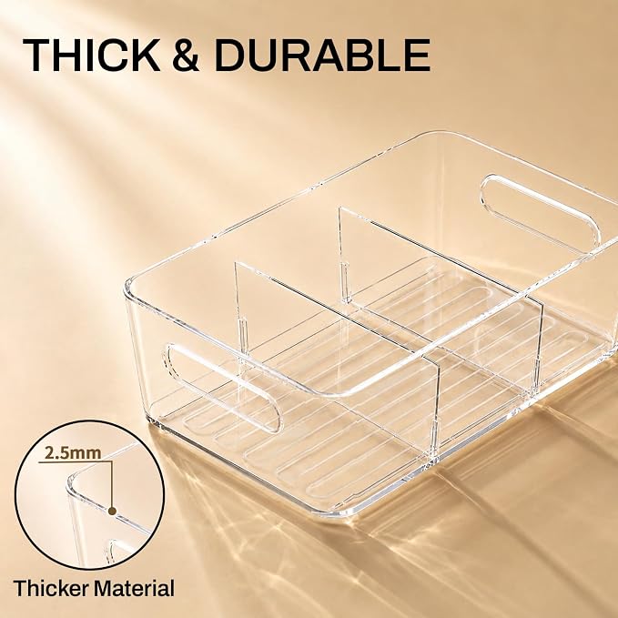 Mpotmiy 8-Pack Pantry Organizers and Storage, Clear Fridge Organizer Bins - Image 3