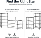 Amazon Basics 5-Shelf Adjustable Heavy Duty Steel Wire Storage Shelves for Garage, Kitchen, Easy Assembly, 36" x 14" x 72", Black - Image 6