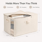 2 Pack Canvas Comforter Storage Bags for Clothes & King Comforters, Natural - Image 7