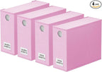 SpaceAid 4 Pack Bed Sheet Organizers and Storage, Foldable Sheet Organizer for Linen Closet, Sheets Set Folder Keeper with Window XL (Queen & King Size) Bedding Container (Pink, 4 Pack) by SpaceAid