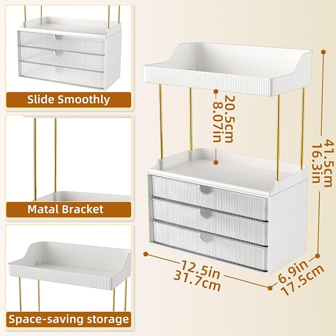 StorBin Arcylic 5-Tier Makeup & Skincare Organizer for Vanity, Bath, 2 Sets - Image 2
