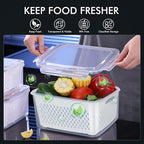 HOTEC 5-Pack Large Fruit Storage Container for Fridge Leak proof with Removable Colander, BPA Free Dishwasher & microwave safe Largest 4.15L - Image 3