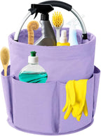 Cleaning Caddy with Handle, 17L Foldable Cleaning Supplies Organizer, Portable Storage Basket, Cleaning Supply Caddy, Multifunctional Cleaning Bucket Bag for Garden, Home, Kitchen (Purple) by Unknown