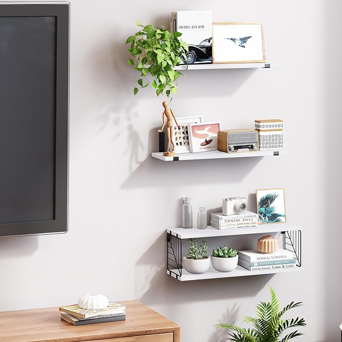 Fixwal 3+1 Tier Bathroom Floating Shelves Over Toilet, White - Image 6