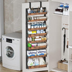 8-Tier Over The Door Pantry Organizer, Heavy-Duty Metal Wall Mount or Hanging Spice Rack, behind the door storage Shelves with Adjustable Basket, Back of Door Organizer for Kitchen Cabinet and Closet - Image 7