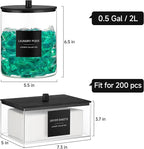 3 Pack Glass Jars and Acrylic Dryer Sheet Holder, Laundry Pods Container with Bamboo Lid and Measuring Cups for Laundry Room Organization, Powder Detergent Containers (Black) - Image 2
