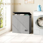SOLEDI 160L Laundry Hamper 3 Section, Extra Large Laundry Hamper with Lid, Dirty Clothes Hamper with Sturdy Handle, Large Laundry Basket Organizer for Laundry Room, Bedroom, Hampers for Laundry - Image 4