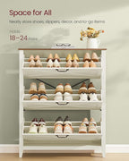 VASAGLE Farmhouse Shoe Cabinet, Narrow Storage Organizer, 3 Flip Drawers - Image 5