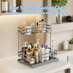 1 Pack Under Sink Organizers and Storage, 2 Tier Pull Out Cabinet Organizer, Metal Sliding Drawer Storage for Kitchen Bathroom，Gray - Image 3