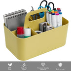 Tiawudi Multipurpose Caddy Organizer, Plastic Caddy with Handle, Stackable Desk Organizer for Stationery, Marker and Pencil, Office Supplies Organizer, Dorm Caddy - Image 2