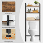 HOOBRO Over The Toilet Storage, 3-Tier Bathroom Organizer Shelf Over Toilet, Freestanding Bathroom Storage Shelves, Space Saver, Easy to Assemble for Room, Rustic Brown and Black BF41TS01 - Image 4