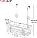SWTYMIKI Shower Caddy Hanging Organizer - Over the Door Shower Caddy with 6 Hooks, 2 Installation Ways, Stainless Steel Rustproof Bathroom Organizer, Silver - Image 8