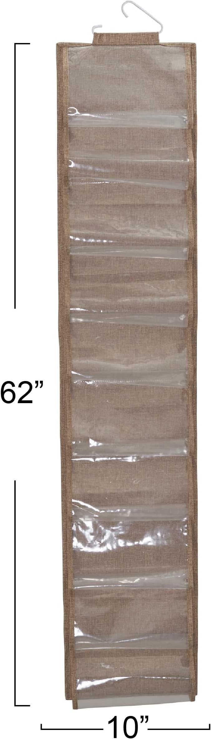 Household Essentials 20-Pocket Closet Shoe File, Beige - Image 6