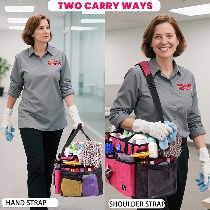 Extra large Cleaning Caddy Bag Built-in hard plastic Aluminum foil lining - Image 3