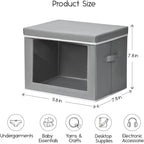 Homsorout Storage Bins with Lids - Small Fabric Organizers with Window, Collapsible Storage Bins for Clothes, Decorative Closet Organizers for Towels, Tshirt, 4 Pack, Grey - Image 2