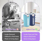 2Pcs 95L Large Clothes Hampers, Foldable Laundry Basket with Handles - Image 3