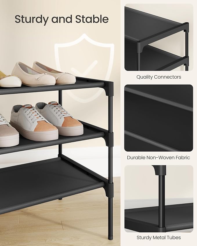 SONGMICS 2-Tier Shoe Rack, Space-Saving, Shoe Storage Organizer - Image 4