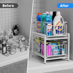 2-Tier Pull Out Cabinet Organizer, Slide Out Under Sink Organizer - Image 5